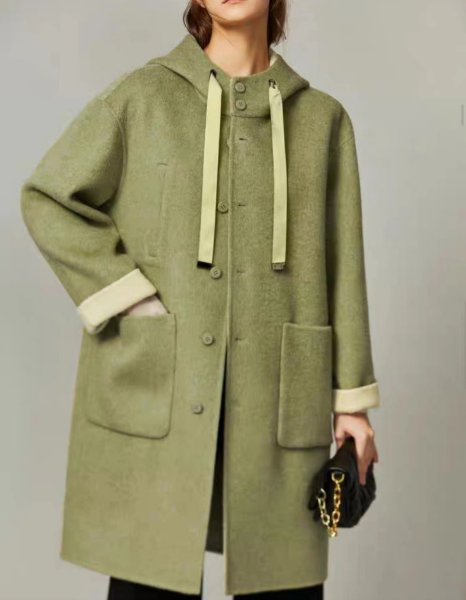 画像6: Women's French style hoodie mid-length coat  jacket 　フレンチスタイルフーディーミドル丈コートジャケット (6)