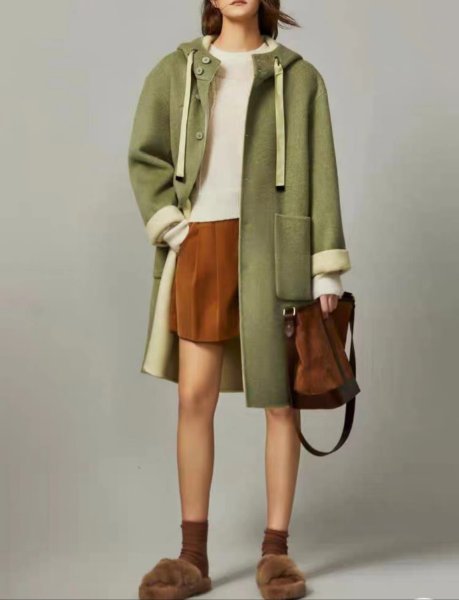 画像7: Women's French style hoodie mid-length coat  jacket 　フレンチスタイルフーディーミドル丈コートジャケット (7)