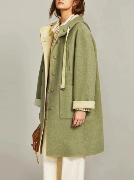 画像5: Women's French style hoodie mid-length coat  jacket 　フレンチスタイルフーディーミドル丈コートジャケット (5)