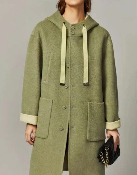 画像4: Women's French style hoodie mid-length coat  jacket 　フレンチスタイルフーディーミドル丈コートジャケット (4)