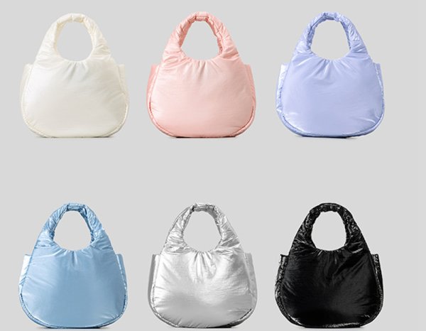 画像8: Soft Nylon Candy Color Down Tote Shoulder Underarm  Crossbody Bag ユニセックス男女兼用ソフトナイロンキャンディーカラーダウントートショルダーアンダーアームクロスボディーバック (8)