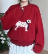 画像6: Dalmatian knit crew neck sweater knit　ダルメシアンドッグ編み込みクールネックセーター ニット (6)