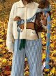 画像6: Lapel Puppy Pattern Pearl Button Polo Short Sweater knit　ラペル子犬パターンパールボタンポロショート丈カーディガンセーセーター ニット (6)