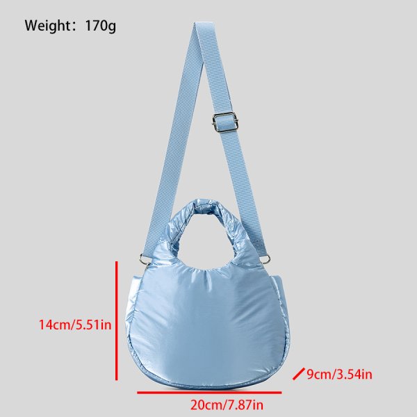 画像7: Soft Nylon Candy Color Down Tote Shoulder Underarm  Crossbody Bag ユニセックス男女兼用ソフトナイロンキャンディーカラーダウントートショルダーアンダーアームクロスボディーバック (7)