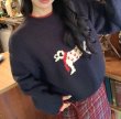 画像4: Dalmatian knit crew neck sweater knit　ダルメシアンドッグ編み込みクールネックセーター ニット (4)