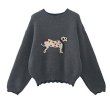画像2: Dalmatian knit crew neck sweater knit　ダルメシアンドッグ編み込みクールネックセーター ニット (2)