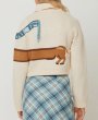 画像3: Lapel Puppy Pattern Pearl Button Polo Short Sweater knit　ラペル子犬パターンパールボタンポロショート丈カーディガンセーセーター ニット (3)