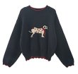 画像1: Dalmatian knit crew neck sweater knit　ダルメシアンドッグ編み込みクールネックセーター ニット (1)