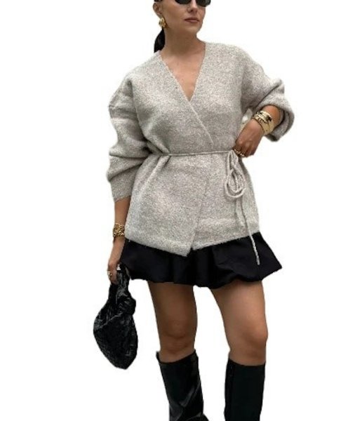 画像6: Irregular V-neck knit cardigan knit　イレギュラーカーディガンセーター ニット (6)