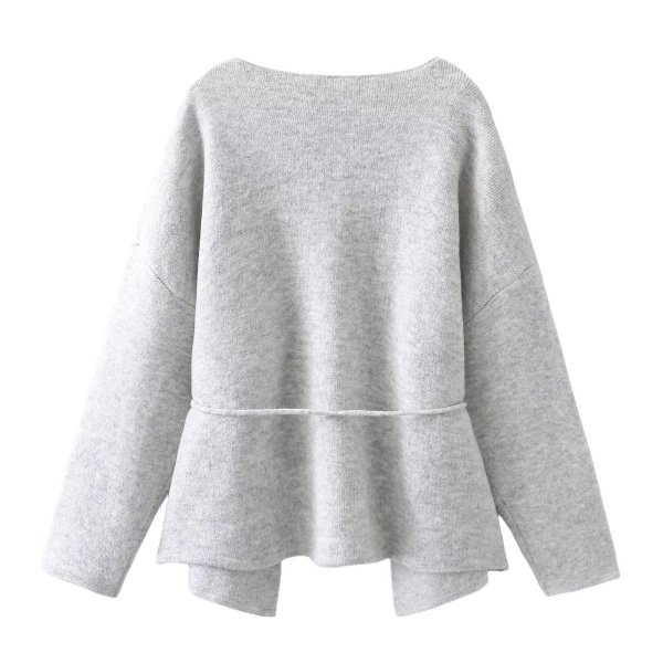 画像4: Irregular V-neck knit cardigan knit　イレギュラーカーディガンセーター ニット (4)