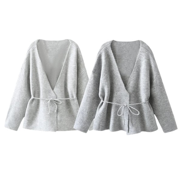 画像3: Irregular V-neck knit cardigan knit　イレギュラーカーディガンセーター ニット (3)