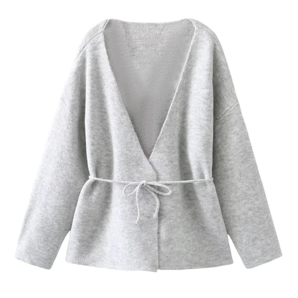 画像1: Irregular V-neck knit cardigan knit　イレギュラーカーディガンセーター ニット (1)