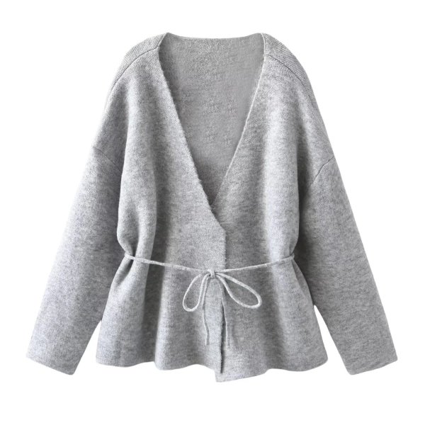 画像2: Irregular V-neck knit cardigan knit　イレギュラーカーディガンセーター ニット (2)