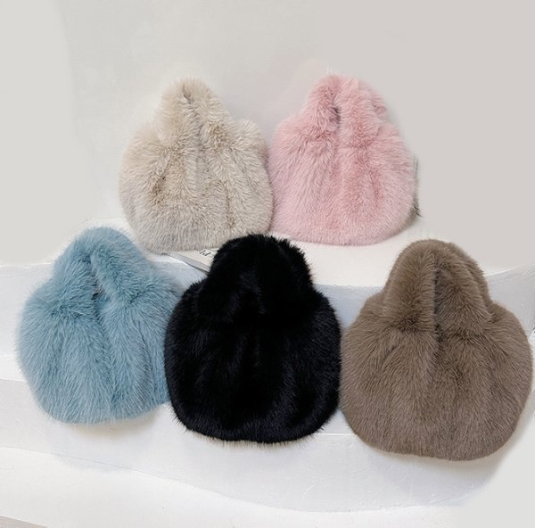 画像8: Faux fox fur tote bag 　エコフォックスファートートバック (8)