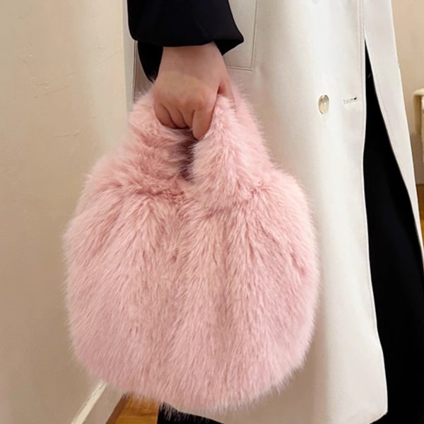 画像11: Faux fox fur tote bag 　エコフォックスファートートバック (11)