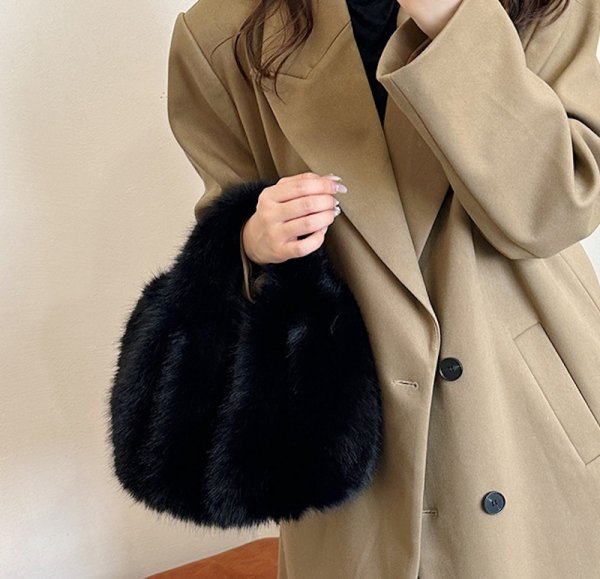 画像10: Faux fox fur tote bag 　エコフォックスファートートバック (10)