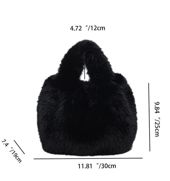 画像13: Faux fox fur tote bag 　エコフォックスファートートバック (13)