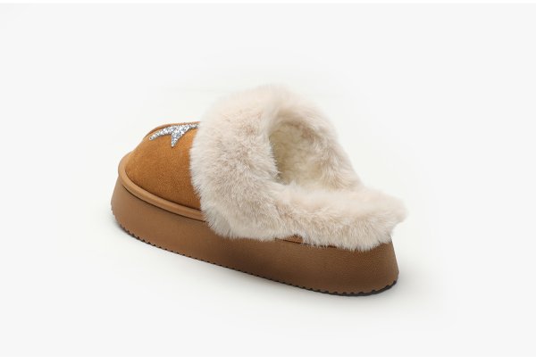 画像7: Thick-soled sequined star sheepskin sandal slippers　ユニセックスプラットフォーム厚底スパンコールスターシープスキンサンダルスリッパ  (7)