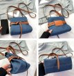 画像7: Belt-embellished denim tote shoulder underarm bag　レザーベルト装飾デニム トートショルダーアンダーアームバッグ (7)