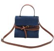 画像1: Belt-embellished denim tote shoulder underarm bag　レザーベルト装飾デニム トートショルダーアンダーアームバッグ (1)