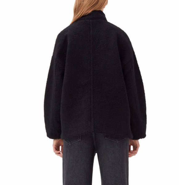 画像4: Women's Double pockets decorative stand collar horn buttondrop shoulder jacket Coat　ダブルポケット装飾スタンドカラーホーンボタンドロップショルダージャケット (4)