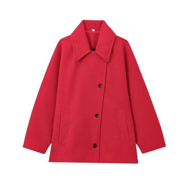 画像7: Women's Wool touch P coat half coat　ハーフ丈Pコートジャケット (7)