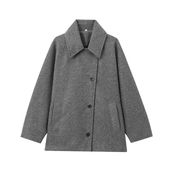 画像2: Women's Wool touch P coat half coat　ハーフ丈Pコートジャケット (2)