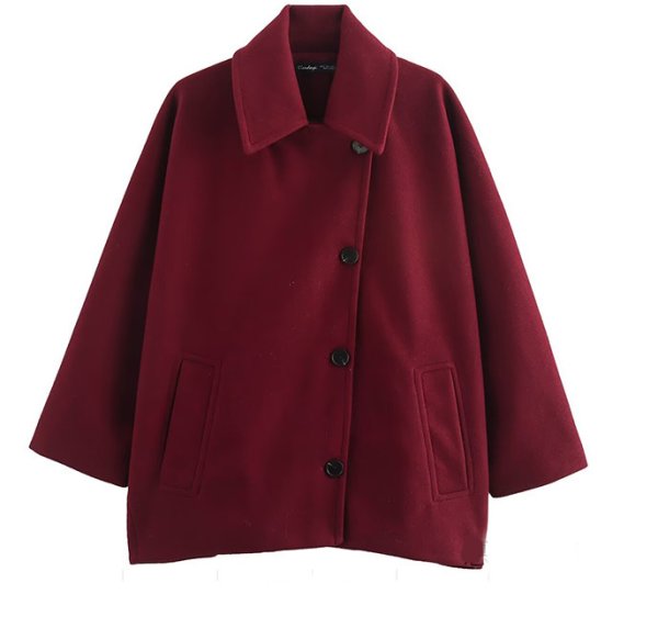 画像5: Women's Wool touch P coat half coat　ハーフ丈Pコートジャケット (5)