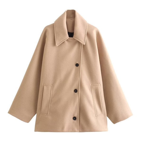 画像3: Women's Wool touch P coat half coat　ハーフ丈Pコートジャケット (3)