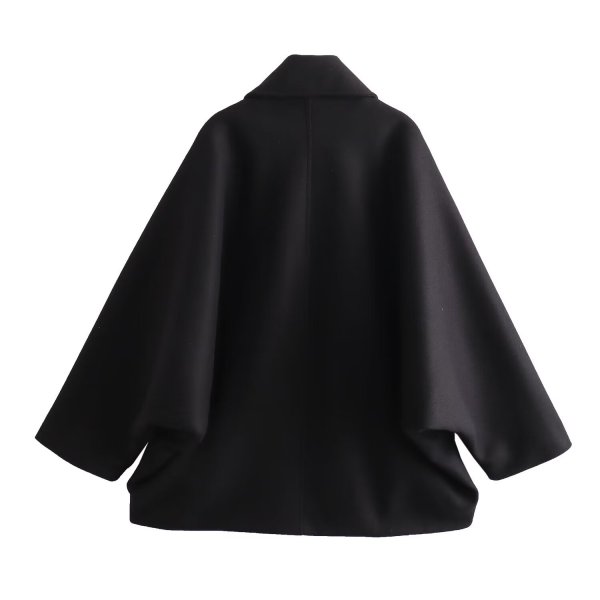 画像14: Women's Wool touch P coat half coat　ハーフ丈Pコートジャケット (14)