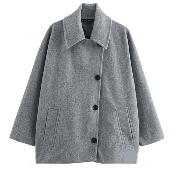 画像4: Women's Wool touch P coat half coat　ハーフ丈Pコートジャケット (4)