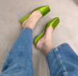 画像6: French square toe silk satin triangle heel mule sandals pumps shoes 　フレンチスクエアトゥシルクサテン三角ヒールミュールサンダル (6)