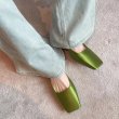 画像7: French square toe silk satin triangle heel mule sandals pumps shoes 　フレンチスクエアトゥシルクサテン三角ヒールミュールサンダル (7)