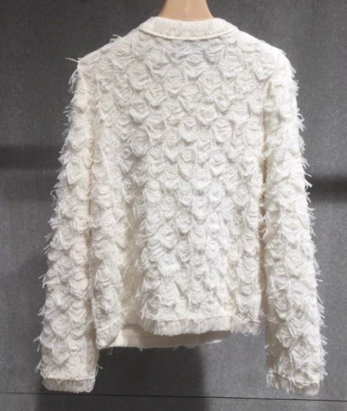 画像7: white tassel round neck knitted cardigan knit　タッセルラウンドネックカーディガンセーセーター ニット (7)