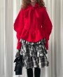 画像2: Ribbon tie ruffled hem hoodie　リボンネクタイ 裾フリル フーディ (2)