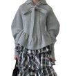 画像1: Ribbon tie ruffled hem hoodie　リボンネクタイ 裾フリル フーディ (1)