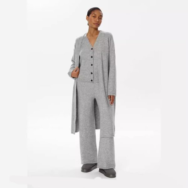 画像7: Women's Knit long cardigan& long pants & vest 3-piece set up  フレンチニットロングカーディガン＆ロングパンツ＆ベスト3点セットセットアップ (7)