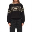 画像1: Snowflake knit off-shoulder sweater　オフショルダースノーホワイト編み込みセーター (1)