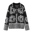 画像4: Polo collar jacquard pullover sweater　ユニセックス男女兼用 ポロカラージャガードプルオーバーセーターレースアップニットセーター (4)