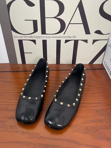 画像8: Round studded leather flat pumps shoes 　ラウンドトスタッズレザーフラットパンプス (8)