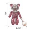 画像6: Teddy Bear Rhinestone & Pearl Brooch　テディベアラインストーン＆パールシャイニー メタル ブローチ (6)