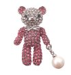画像2: Teddy Bear Rhinestone & Pearl Brooch　テディベアラインストーン＆パールシャイニー メタル ブローチ (2)