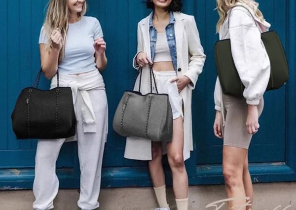 画像14: Neoprene magnetic shoulder tote bag　男女兼用ユニセックスネオプレン  マグネットショルダー トートバッグ (14)