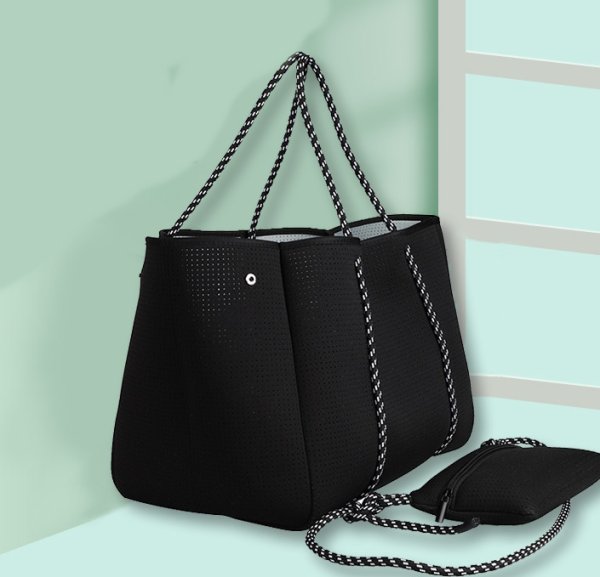 画像10: Neoprene magnetic shoulder tote bag　男女兼用ユニセックスネオプレン  マグネットショルダー トートバッグ (10)