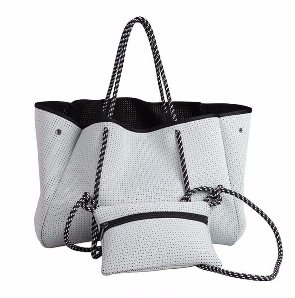 画像1: Neoprene magnetic shoulder tote bag　男女兼用ユニセックスネオプレン  マグネットショルダー トートバッグ (1)