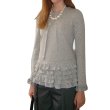 画像1: Ruffled Hem Twin Ensemble Set style　裾フリルツイーンアンサンブルスタイルカーディガンラウンドネックセット (1)