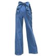 画像1: Back ribbon denim wide pants　バックリボン付デニムワイドストレートパンツ (1)