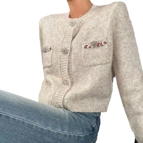 画像2: Strip Mix Color Diamond Button Sweater Cardigan Jacket　ストリップミックスカラーダイヤモンドボタンセーターカーディガンジャケット (2)