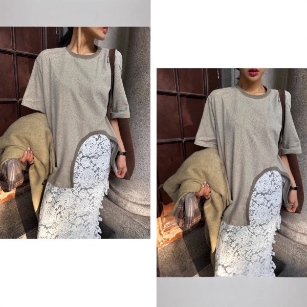 画像4: Women's French niche layered versatile side slit lace suspender dress One piece　レイヤード多用途サイドスリットレースサスペンダードレスドレスワンピース (4)