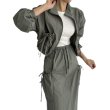画像10: Women's Zip-up ribbon short jacket + long skirt  set up  ジップアップリボンショートジャケット+ロングスカートセットアップ (10)